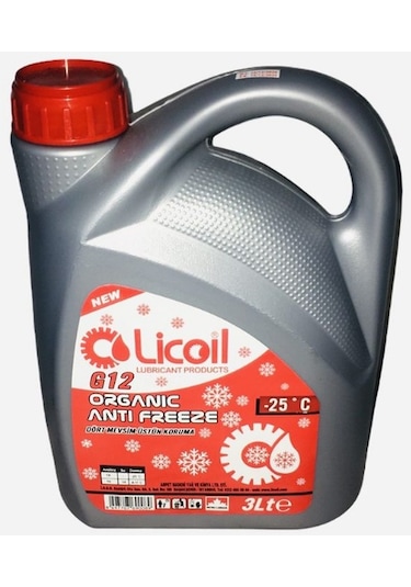 Licoil Antifriz G12 Kırmızı-25C 3Lt 3Kg-15Kg-16Kg Mevcut