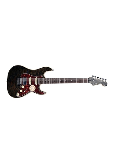 Guson Superstrat Hss Elektro Gitar Quilted Siyah
