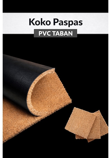Koko Halı Paspas Kapı Önü 40cmx50cm Açık Kahverengi