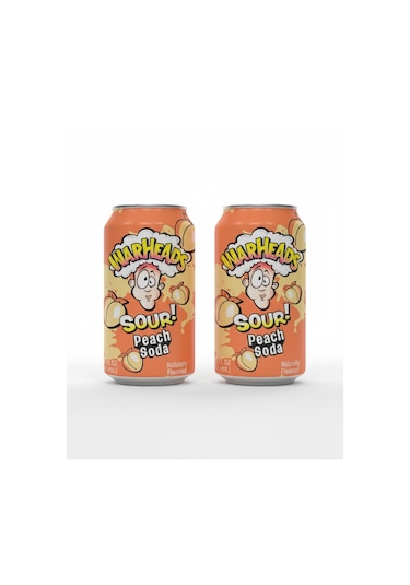 Warheads Sour Peach Soda - Ekşi Şeftali Aromalı Gazlı İçecek 330ml 2 Adet