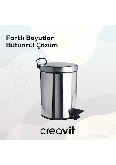 Creavit Çöp Kovası 12 Lt Pedallı Krom