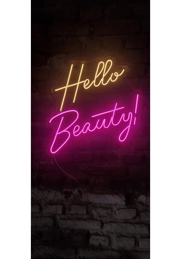 Hello Beauty Yazılı Neon Led Duvar Aydınlatması