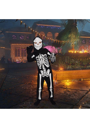 Suntek Grim Reaper Kostüm Cadılar Bayramı Kafatası M