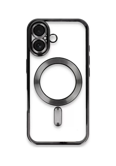 Newface  Apple  Uyumlu iPhone 16 Plus Kılıf Kross Magneticsafe Kapak - Siyah