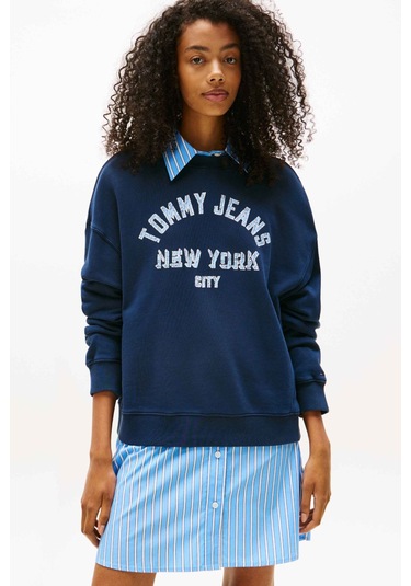 Tommy Jeans Kadın Sweatshirt-dw0dw21202 Mavi