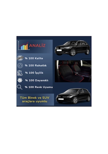 Point Alfa Romeo 146 Sedan Oto Siyah-kırmızı Ön İki Koltuk Minderi