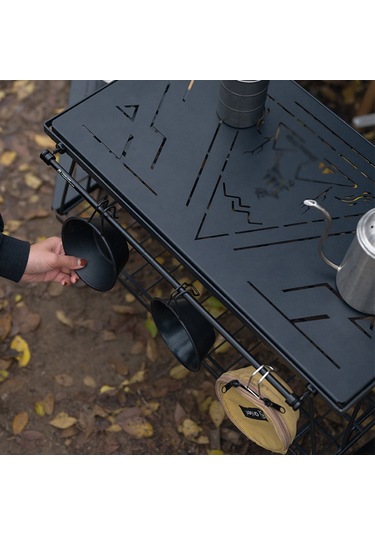 Gajeena Alüminyum Çelik Manyetik Çubuk, Çadır Masası Aksesuarı, Katlanabilir Taşınabilir, Bardak/ Kase Asma, Su Drenajı İçin Dış Mekan Kullanıma Uygun Siyah