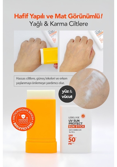 Lebelage Stick Formda Güneş Koruyucu Lebelage UV Sun Protect Sun Stick SPF 50+ PA ++++