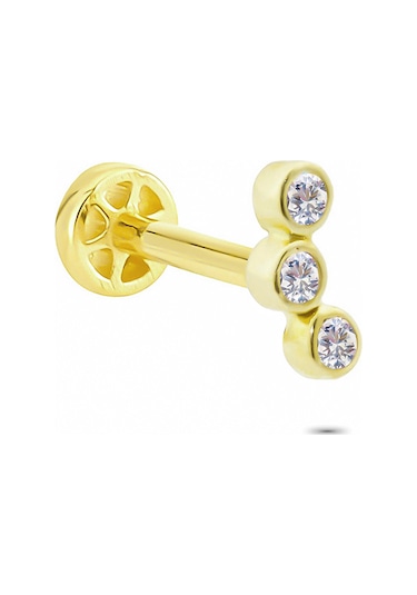 Glorria Altın Üç Taş Tragus Piercing 91491906