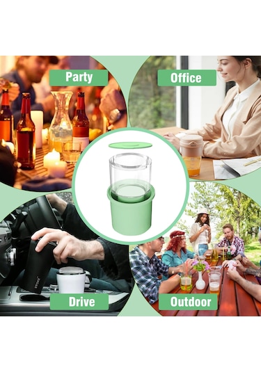 Yifomall Silikon Buz Kalıbı Seti - Ayrılabilir Kapaklı, Yeşil, 3 Parça, İçi Boş Buz Küpleri İçin Pratik Çözüm Çok Renkli