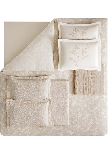 Yataş Bedding Etta Çift Kişilik Fall Winter Çeyiz Seti 8 Prç Bej (516046824) Bej