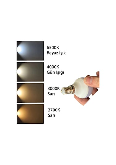 6 Adet Osaka 7w 50w Sarı Işık E14 Duylu İnce Duy Led Mini Ampul