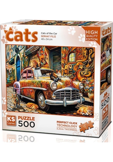 Ks Games 500 Parça Araba Üstündeki Kediler Puzzle - Serhat Filiz