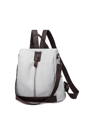 Skycity Moda Kadın Sırt Çantası - Çok Cepli, Hırsızlığa Karşı, Su Geçirmez, Pu Malzeme, Gri Renk, Seyahat Ve Günlük Kullanım İçin Çok Renkli