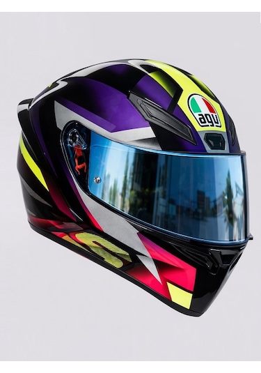 Agv K1 S E2206 Fastlap Black Purple Pınk M0196 Kask Vizör Mavi