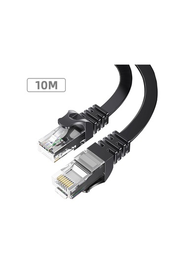 Essager RJ45 Ethernet Kablosu CAT6 1000Mbps 10 Metre - Yuvarlak Tel Flat Wire