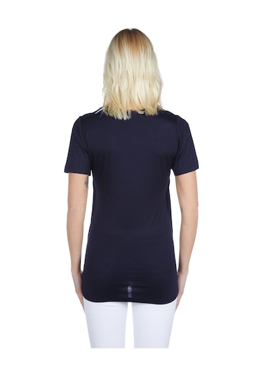 Luvmabelly 3503 Lacivert Pamuklu Viskon Lohusa Emzirme Bluz