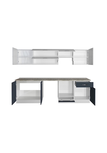 Decoraktiv Elite 280y Ank Mdf Hazır Mutfak Dolabı - Tezgah Dahil - Antrasit Beyaz Antrasit - Beyaz Decoraktiv Elite 280y Ank Mdf Hazır Mutfak Dolabı - Tezgah Dahil - Antrasit Beyaz Antrasit - Beyaz