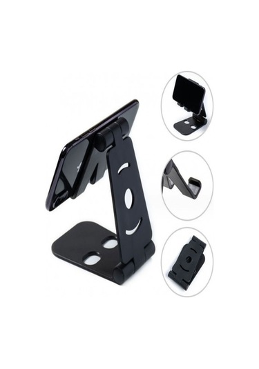 Masaüstü Katlanabilir Telefon Tablet Standı Mc-320 Akrobat Siyah Belirtilmemiş Torpido Üstü Plastik