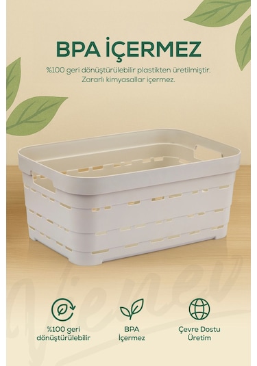 Vienev 6'lı 3,8 Litre Delikli Saklama Kutusu Mavi Mavi