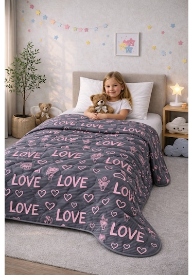 Laila Kapitone Pamuklu Tek Kişilik 160 X 230 Cm Pike Fuşya