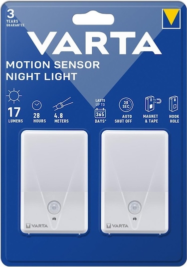 Varta 16624 Sensörlü Gece Lambası 2Li Paket Çok Renkli