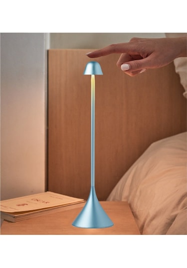 Lexon Steli Bell Led Masa Lambası Açık Mavi