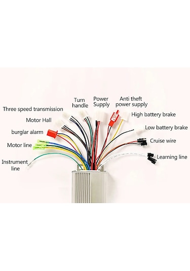 Dc 36v / 48v 350w Fırçasız Motor Sürücü Scooter Elektrikli Bisiklet Beyin Bldc Hız Kontrol Kartı Su