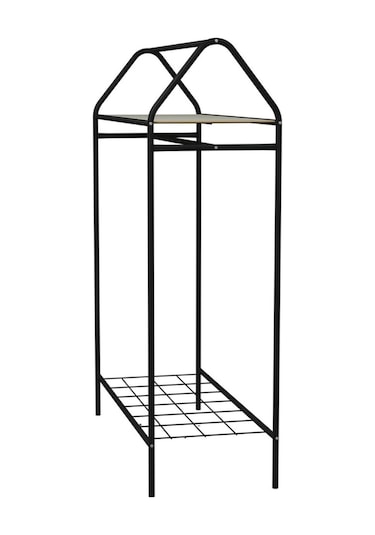 Home Hanger Siyah Elbise Askılığı Raflı New Design Konfeksiyon Askısı Siyah