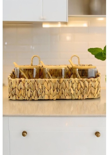 Digithome Hasır Çok Amaçlı Organizer Mutfak Düzenleyici Kahverengi G/4 C1-1-289