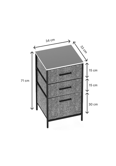 Çok Amaçlı Dolap 3 Çekmeceli Orta Boy Komodin Sehpa Çam 1601