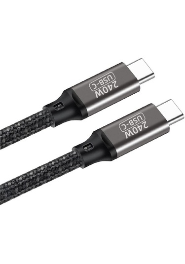 Siyah Qg02 Type-c To Type-c Pd3.1 Data Kablosu 240w 480mbps 3 Metre-zore