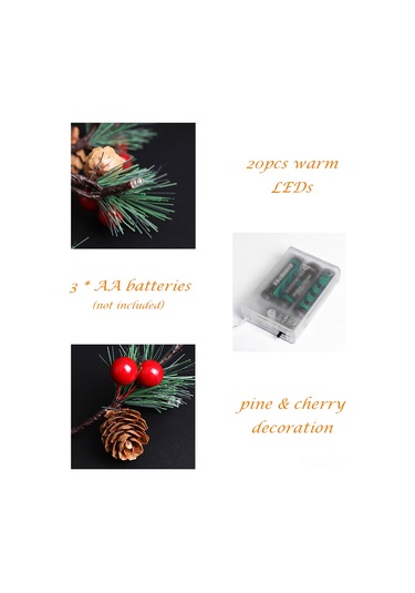 Neevoyu Noel Işık Zinciri 2m 20 Led Isınak Işık, Ip54 İç/ Dış Kullanım, 3xaa Pil Dahil Değil , Pvc Materyal Çok Renkli