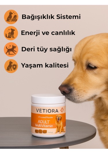 Köpekler İçin Multivitamin Güçlü Bağışıklık Ve Sağlıklı Tüyler İçin Çiğnenebilir Tablet, 150 Gr