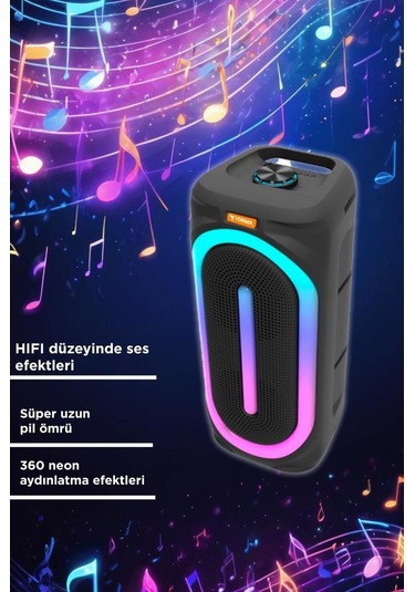 Torima D63 2x8 50 W Güçlü Bass Rgb Işıklı Bluetooth Hoparlör (İthalatçı Garantili)