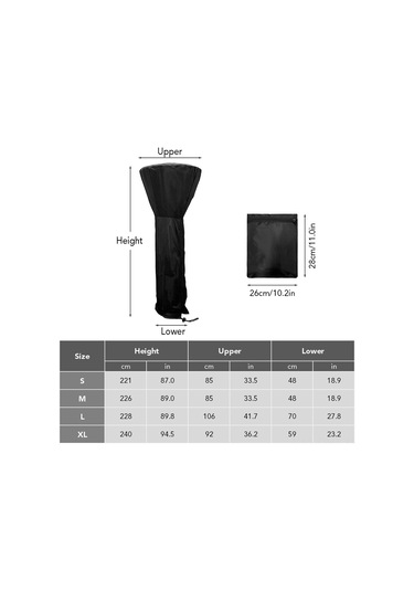 Aubyhe 240x92x59cm 210d Oxford Pu Kaplama Bahçe Isıtıcı Koruması - Su Geçirmez, Yağmur Ve Güneş Tenkidi, Toz Ve Rüzgar Koruma