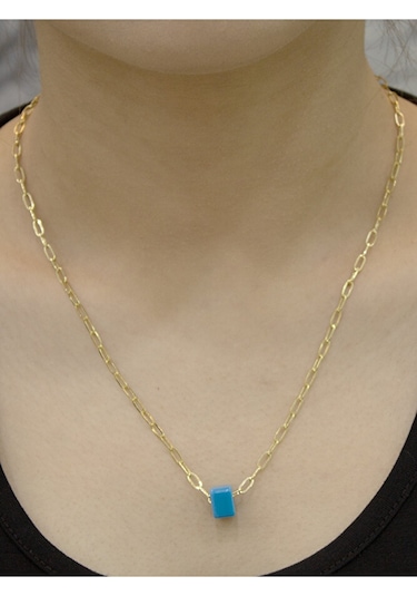 14 Ayar Altın Orta Büyük Ataş Zincir Kolye Sarı