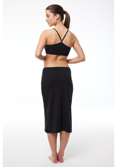 Malabadi Kadın Siyah Rengi Tam Boy Uzun Etek Astarı Modal Jüpon 1061 Siyah