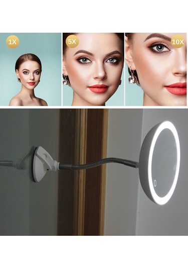 Land Of Myth Şerit Led Işıklı 10x Banyo Makyaj Tıraş Aynası