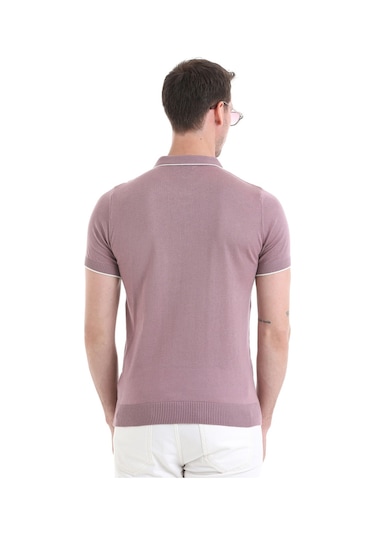 Hatemoğlu Mor Regular Fit Düz Pamuklu Polo Yaka Triko Tişört 35362023c002 021 Mor