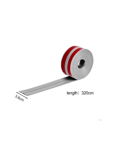 Pazly 2 Adet Gri Kalafat Şerit, 1.5x10.5ft Sızdırmazlık Bandı, Mutfak Ve Banyo İçin Pratik Dikiş Çıkartmaları Gri