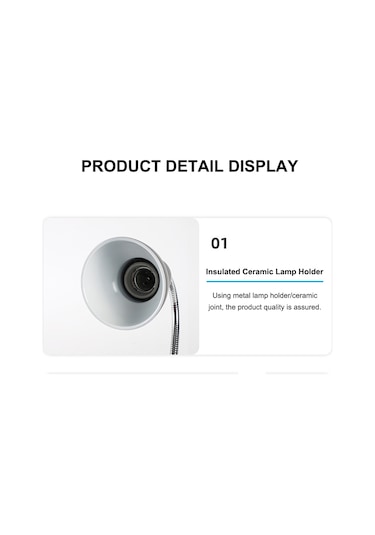 Singree "sürüngen Isıtma Lambası - 360 Dönebilir Kelepçeli Uva/uvb Işık Ve Isı Kaynağı 25w/50w/75w " Gümüş