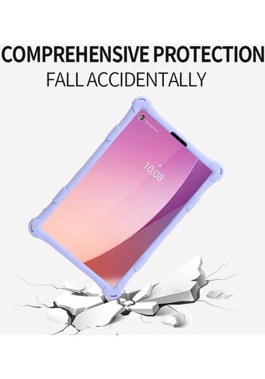 Didadodo Lenovo Tab M9 Uyumlu Pc + Silikon Kılıf + Omuz Kayışı + Ayarlanabilir Kickstand Kılıf Arka Kapak