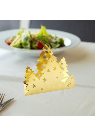 Homyl Mutfak Restoran Otel Için Yılbaşı Peçete Tutucu Altın