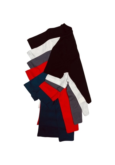 Çocuk Basic T-shirt Kız Erkek Unisex %100 Pamuk 5'li Paket Ek-3