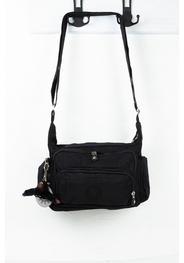 Krinkıl / Klinkır Su Geçirmez Kumaş Çok Gözlü Çapraz Kol Ve Omuz Postacı Çantası 116g Siyah