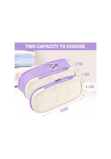 Genişletilebilir Büyük Kapasiteli Okul Kalem Kutusu, Çok Bölmeli Fonksiyonel Kırtasiye Organizer, Mor Renkli Dayanıklı Kalemlik Mor