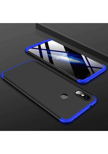 Xiaomi Redmi Note 6 Pro Kılıf Zore Ays Kapak Siyah-Mavi