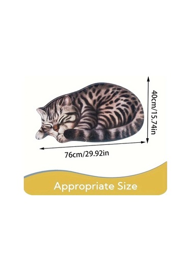 Elmpaly S10170 Kawaii Kedi Desenli Yumuşak Polyester Kaymaz Halı 15.75x29.92inç S10170 Boyut