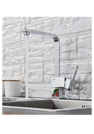 Kustar Kiev Kare Model Aç Kapa Mutfak Eviye Bataryası Krom